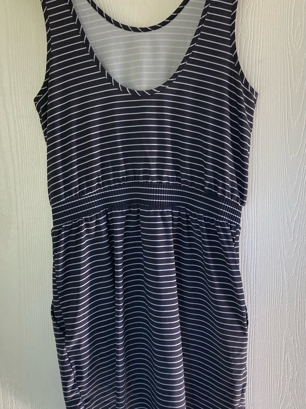 all in motion Navy and White Striped Sleeveless Casual Dress